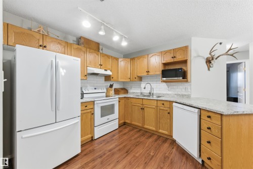 201 9640 105 Street, Edmonton, AB - Indoor Photo Showing Kitchen With Double Sink