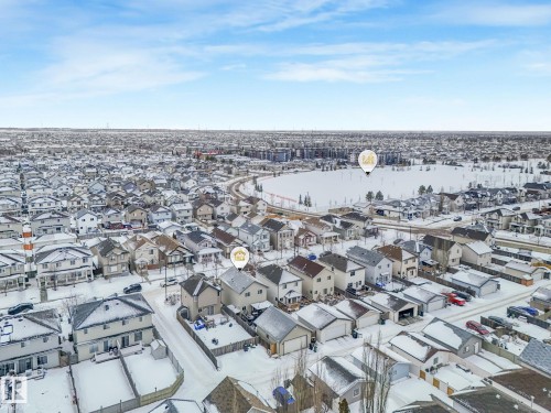 Snowy aerial view with a residential view - 2348 28B Avenue, Edmonton, AB - Outdoor With View