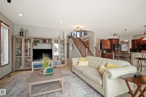 Living area with healthy amount of natural light, recessed lighting, and light wood-style floors - 19 Rosemount Boulevard, Beaumont, AB - Indoor Photo Showing Living Room