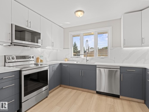 9311 169 Street, Edmonton, AB - Indoor Photo Showing Kitchen With Double Sink With Upgraded Kitchen