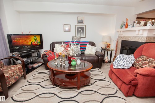2902 Maple Way, Edmonton, AB - Indoor Photo Showing Living Room With Fireplace