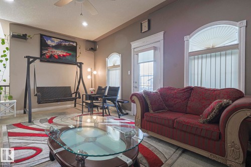 3244 18 Street, Edmonton, AB - Indoor Photo Showing Living Room With Fireplace