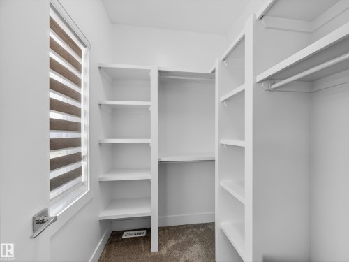 Walk in closet with dark carpet - 9358 Pear Link Link, Edmonton, AB - Indoor With Storage
