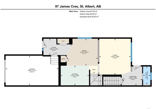 Main floor plan - 97 James Cres, St. Albert, AB - Other