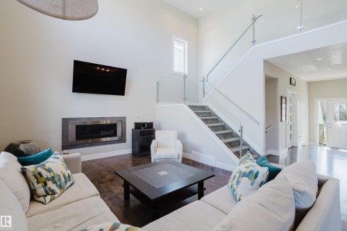 1088 Hope Road, Edmonton, AB - Indoor Photo Showing Living Room With Fireplace