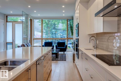 12420 103 Avenue, Edmonton, AB - Indoor Photo Showing Kitchen With Double Sink With Upgraded Kitchen