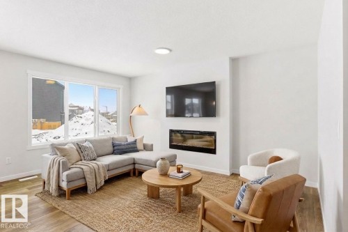 346 172 Avenue, Edmonton, AB - Indoor Photo Showing Living Room With Fireplace