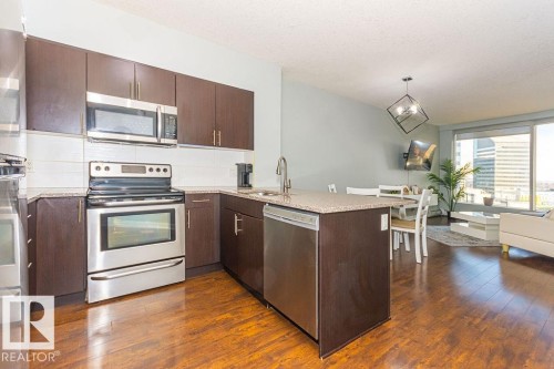 1404 10152 104 Street, Edmonton, AB - Indoor Photo Showing Kitchen With Stainless Steel Kitchen