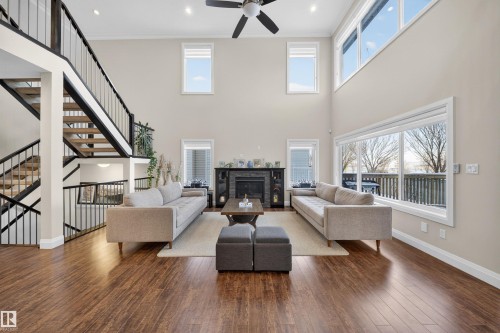 3 Shorewood Crescent, Leduc, AB - Indoor Photo Showing Living Room With Fireplace