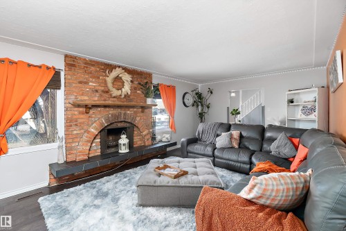 13315 96 Street, Edmonton, AB - Indoor Photo Showing Living Room With Fireplace