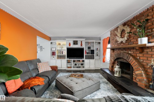 13315 96 Street, Edmonton, AB - Indoor Photo Showing Living Room With Fireplace