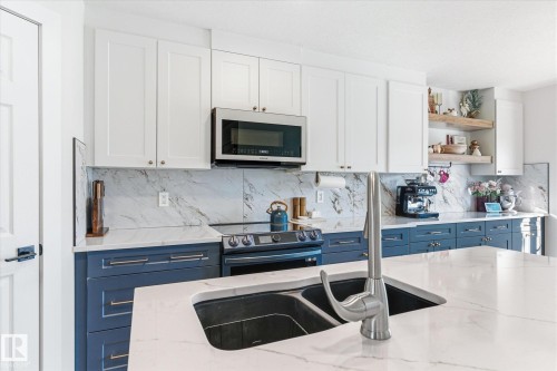 5521 Stevens Crescent, Edmonton, AB - Indoor Photo Showing Kitchen With Double Sink