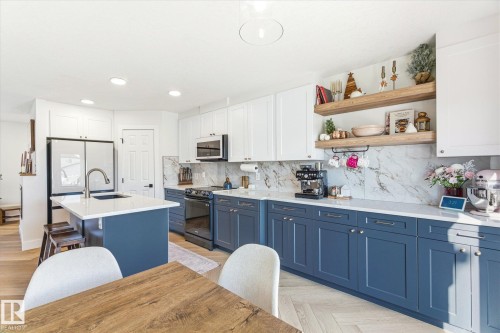 5521 Stevens Crescent, Edmonton, AB - Indoor Photo Showing Kitchen With Upgraded Kitchen