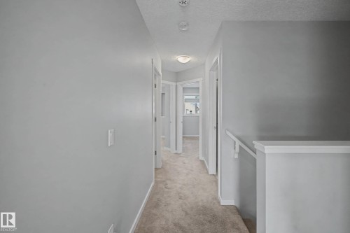 Hall featuring light carpet and a textured ceiling - 2577 Coughlan Road, Edmonton, AB - Indoor Photo Showing Other Room