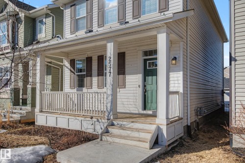 Property entrance with covered porch - 2577 Coughlan Road, Edmonton, AB - Outdoor With Deck Patio Veranda