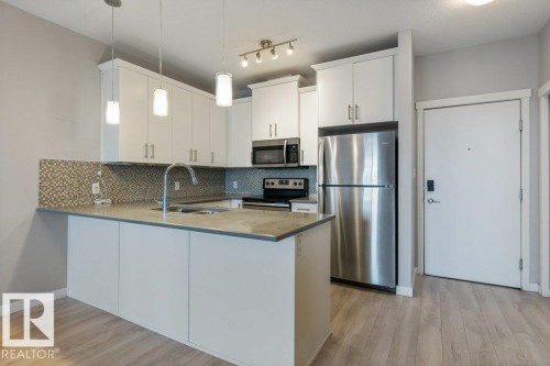 304 812 Welsh Drive, Edmonton, AB - Indoor Photo Showing Kitchen With Stainless Steel Kitchen