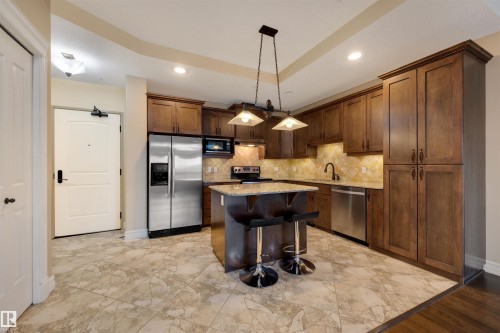 906 10142 111 Street, Edmonton, AB - Indoor Photo Showing Kitchen With Stainless Steel Kitchen With Upgraded Kitchen