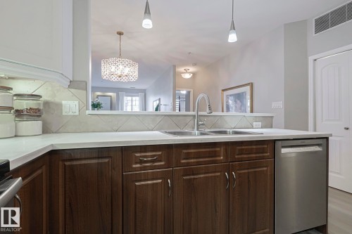 105 2503 Hanna Crescent, Edmonton, AB - Indoor Photo Showing Kitchen With Double Sink