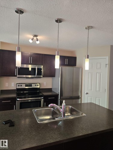 4705 Crabapple Run Run, Edmonton, AB - Indoor Photo Showing Kitchen With Stainless Steel Kitchen With Double Sink With Upgraded Kitchen