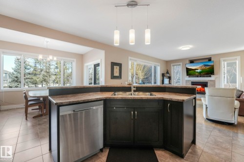46 Willowdale Place, Stony Plain, AB - Indoor Photo Showing Kitchen With Double Sink
