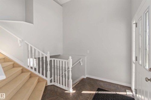 Foyer entrance featuring healthy amount of natural light and dark tile patterned floors - 20604 48 Avenue, Edmonton, AB - Indoor Photo Showing Other Room