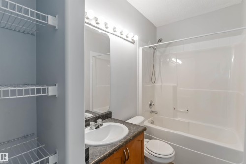 Full bath with vanity and tub / shower combination - 20604 48 Avenue, Edmonton, AB - Indoor Photo Showing Bathroom
