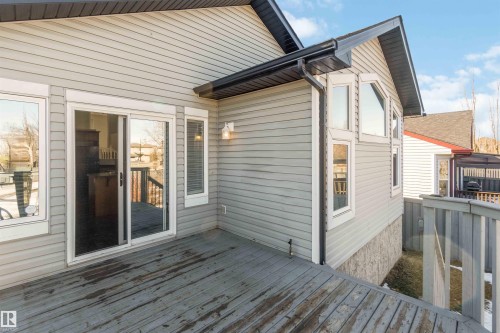View of wooden terrace - 20604 48 Avenue, Edmonton, AB - Outdoor With Deck Patio Veranda With Exterior
