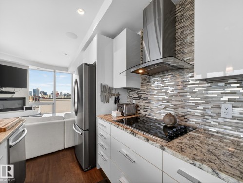 1401 11969 Jasper Avenue, Edmonton, AB - Indoor Photo Showing Kitchen With Upgraded Kitchen