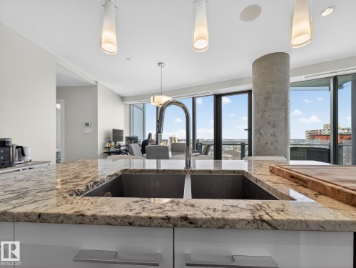 1401 11969 Jasper Avenue, Edmonton, AB - Indoor Photo Showing Kitchen With Double Sink With Upgraded Kitchen