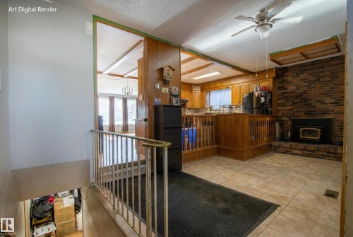 33 Brookside Avenue, Spruce Grove, AB - Indoor Photo Showing Other Room With Fireplace