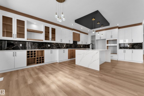 144 Edgewater Circle, Leduc, AB - Indoor Photo Showing Kitchen With Upgraded Kitchen