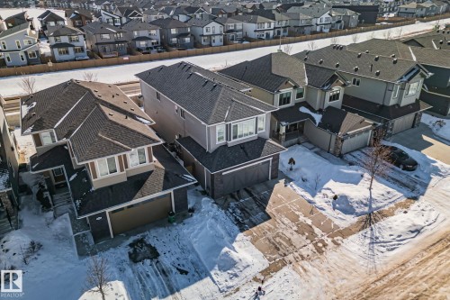 Snowy aerial view with a residential view - 1611 158 Street, Edmonton, AB - Outdoor