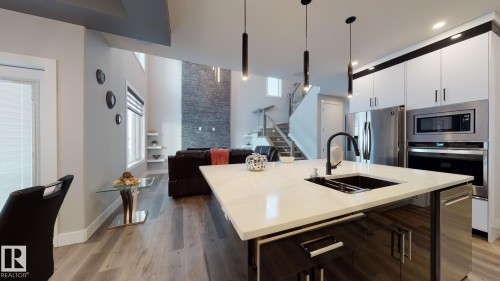 86 Mockingbird Crescent, Fort Saskatchewan, AB - Indoor Photo Showing Kitchen With Double Sink With Upgraded Kitchen