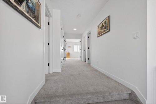 Corridor with light carpet and recessed lighting - 9727 205 Street, Edmonton, AB - Indoor Photo Showing Other Room