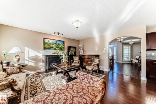 3711 163 Avenue, Edmonton, AB - Indoor Photo Showing Living Room With Fireplace