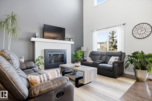 22314 82 Avenue, Edmonton, AB - Indoor Photo Showing Living Room With Fireplace