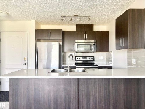 312 667 Watt Boulevard, Edmonton, AB - Indoor Photo Showing Kitchen With Stainless Steel Kitchen With Double Sink With Upgraded Kitchen