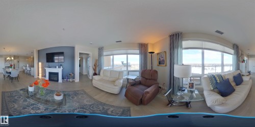 910 2755 109 Street, Edmonton, AB - Indoor Photo Showing Living Room With Fireplace