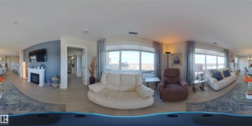 910 2755 109 Street, Edmonton, AB - Indoor Photo Showing Living Room With Fireplace