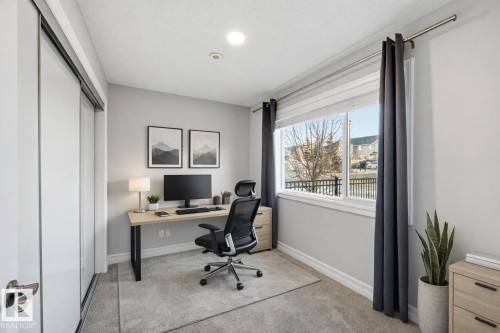Virtually staged flex den, perfect for a home office space! - 10 804 Welsh Drive, Edmonton, AB - Indoor Photo Showing Office