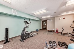 Workout area with a textured ceiling - 