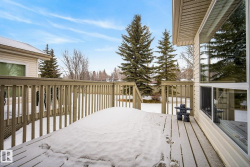 View of snow covered deck - 30 4 Heritage Way, St. Albert, AB - Outdoor With Deck Patio Veranda With Exterior