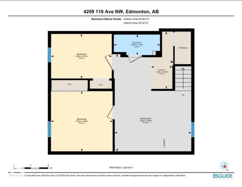 View of basement level floor plan - 4209 116 Avenue, Edmonton, AB - Other