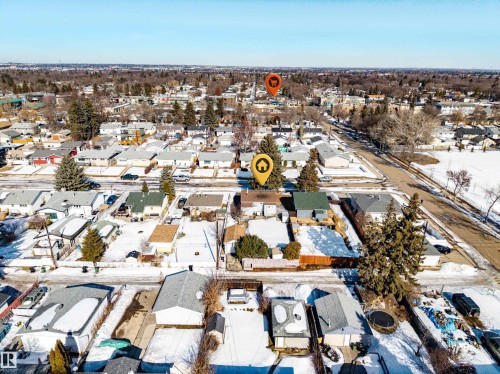 Aerial overview of property's location featuring nearby suburban area - 4209 116 Avenue, Edmonton, AB - Outdoor With View