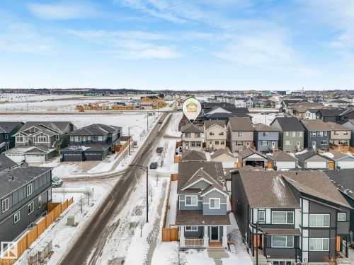 Snowy aerial view with a residential view - 1404 Podersky Link, Edmonton, AB - Outdoor