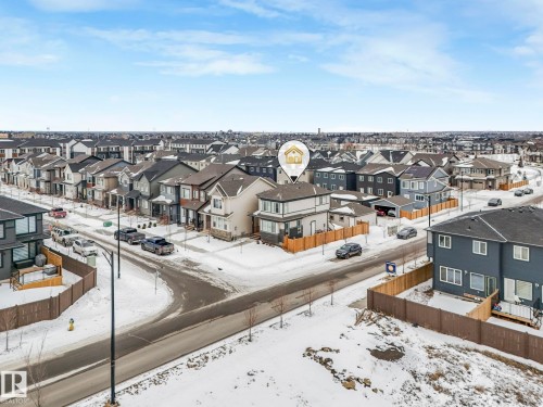 Snowy aerial view with a residential view - 1404 Podersky Link, Edmonton, AB - Outdoor
