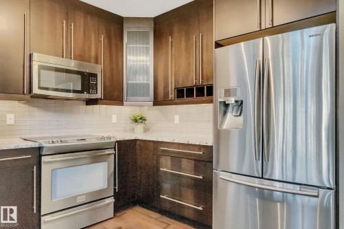 308 9603 98 Avenue, Edmonton, AB - Indoor Photo Showing Kitchen With Stainless Steel Kitchen With Upgraded Kitchen