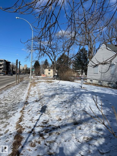 The property features a spacious yard with visible ground cover and bare trees - 8915 99 Street Nw, Edmonton, AB 