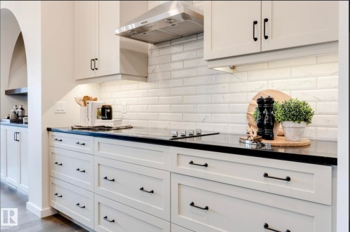104 Redpoll Wynd, St. Albert, AB - Indoor Photo Showing Kitchen With Upgraded Kitchen