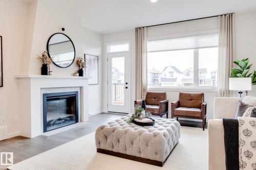 104 Redpoll Wynd, St. Albert, AB - Indoor Photo Showing Living Room With Fireplace